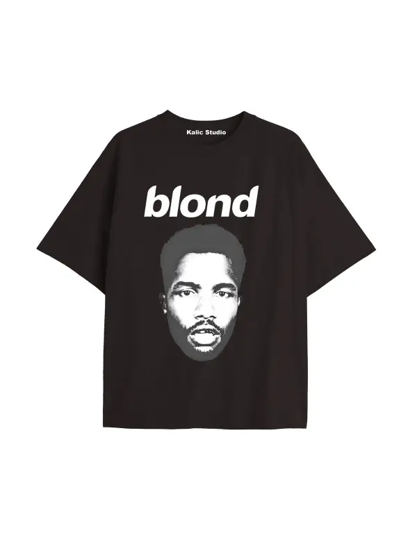 Unisex Erkek Kadın Blond Frank Ocean Siyah T-SHIRT