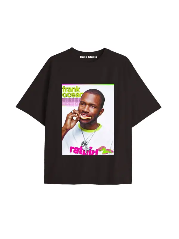 Unisex Erkek Kadın Blond Frank Ocean Siyah T-SHIRT