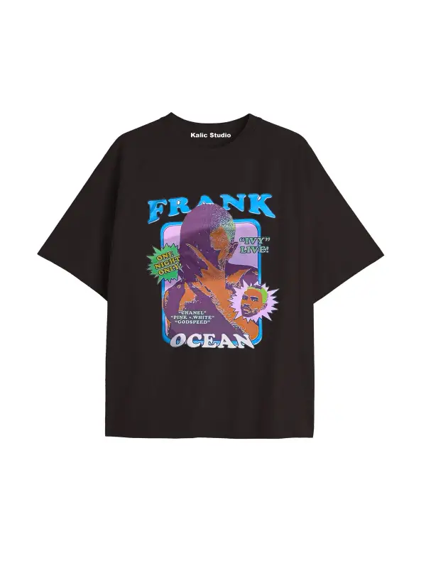 Unisex Erkek Kadın Blond Frank Ocean Siyah T-SHIRT