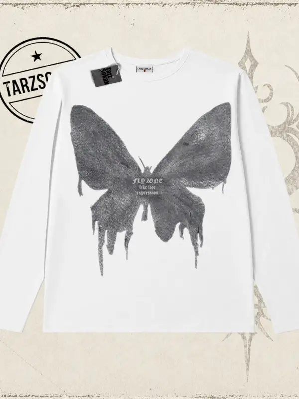 Unisex Fly Zone Biskilet Yaka  Long Sleeve Beyaz