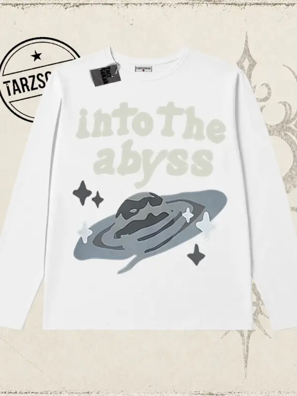 Unisex Into the Abyss Biskilet Yaka  Long Sleeve Beyaz