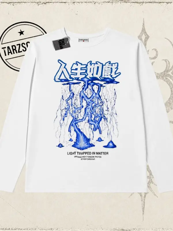 Unisex Light Trapped In Matter Biskilet Yaka  Long Sleeve Beyaz