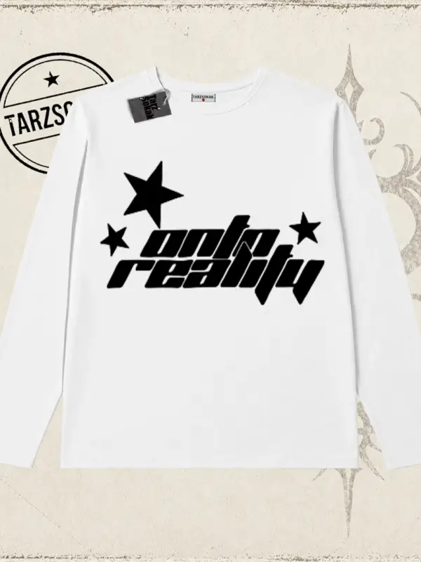 Unisex Onto Reality Biskilet Yaka  Long Sleeve Beyaz