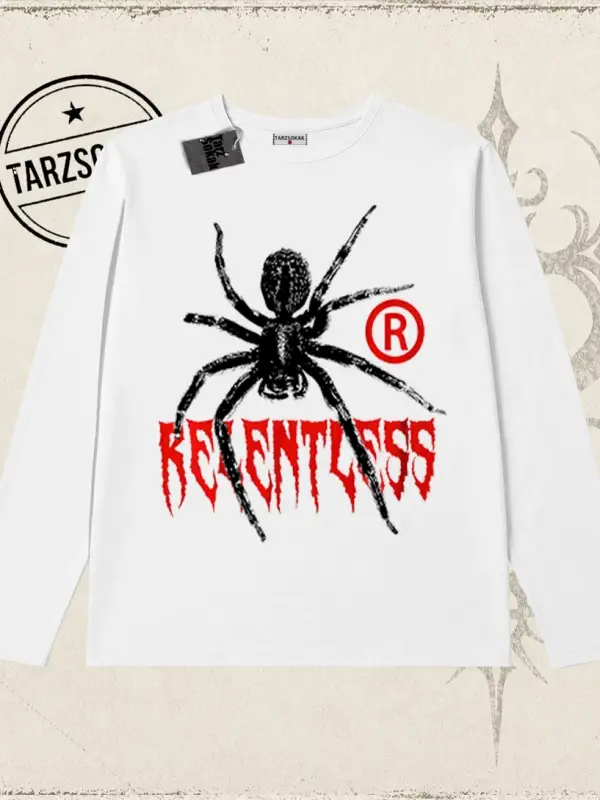 Unisex Relentless Biskilet Yaka  Long Sleeve Beyaz