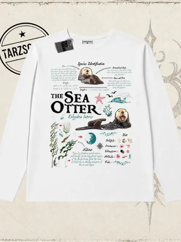 Unisex Sea Otter Biskilet Yaka  Long Sleeve Beyaz