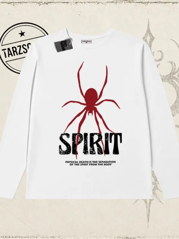 Unisex Spirit Biskilet Yaka  Long Sleeve Beyaz