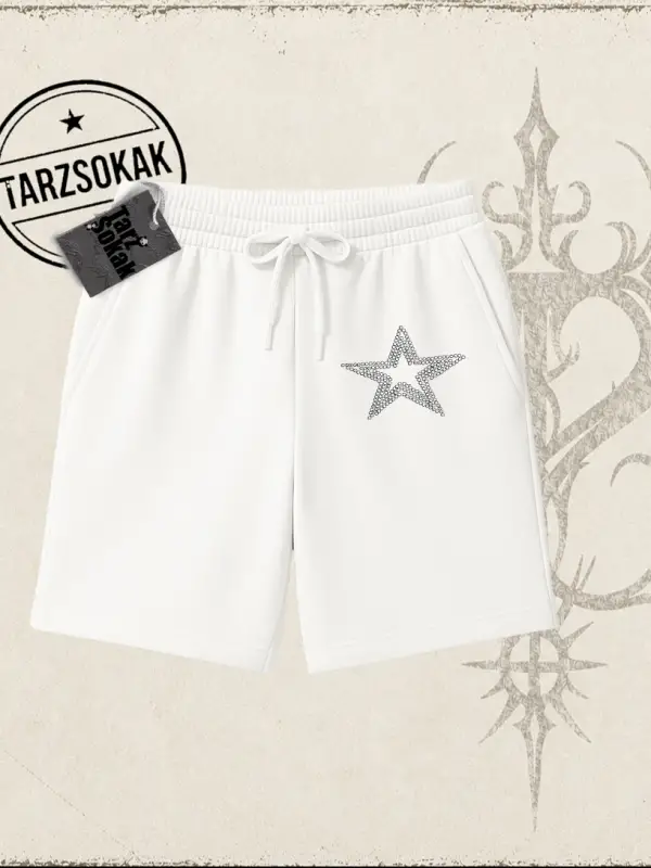 Unisex Star Stroke Unisex Şort Beyaz