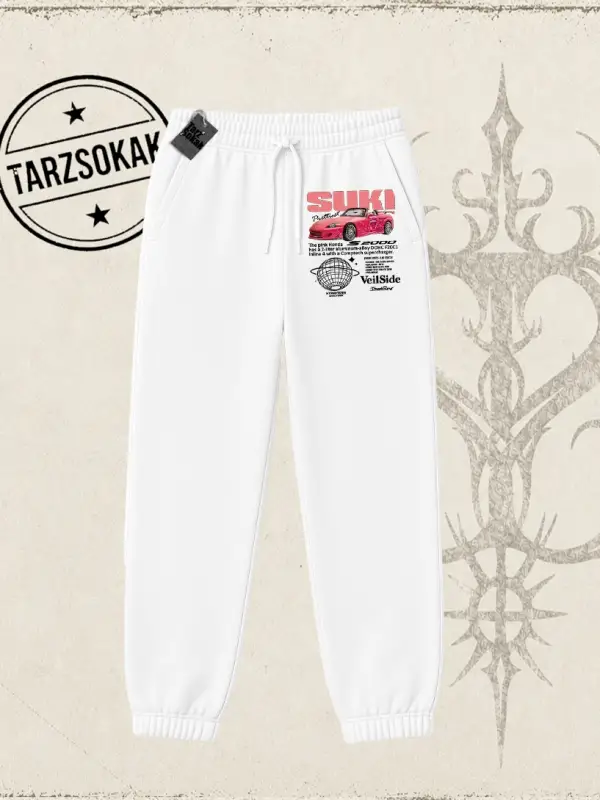 Unisex Suki Fast And Furious Unisex Jogger Eşofman Altı Beyaz