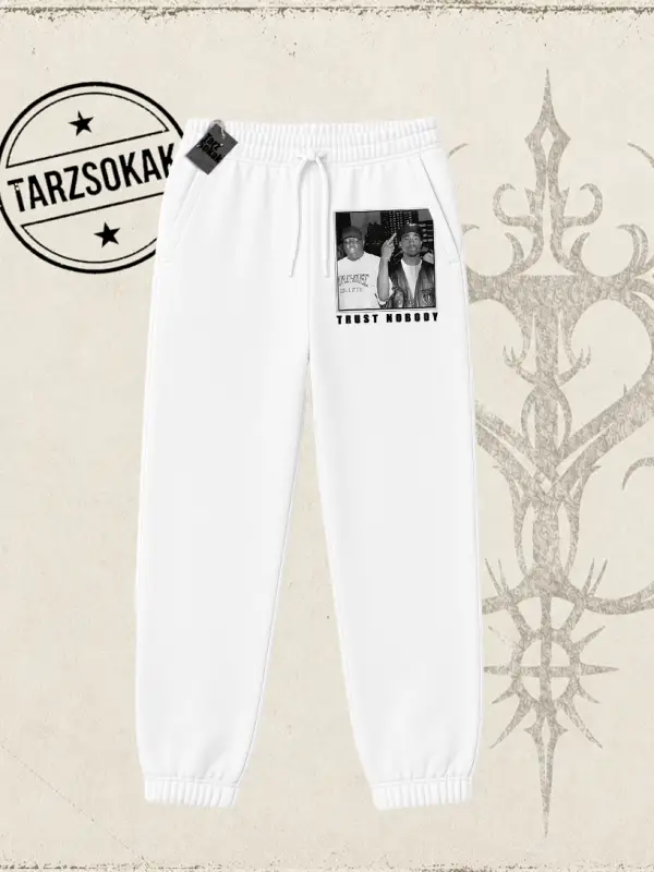 Unisex Trust Nobody Unisex Jogger Eşofman Altı Beyaz