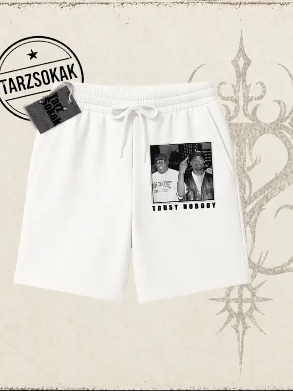 Unisex Trust Nobody Unisex Şort Beyaz