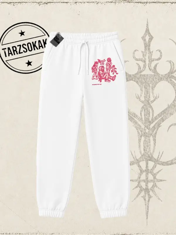 Unisex Tyyz Unisex Jogger Eşofman Altı Beyaz