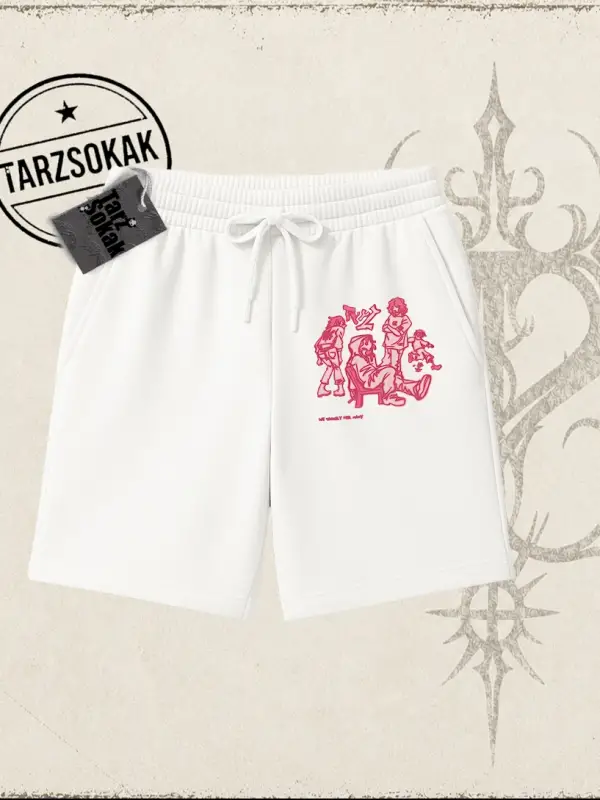 Unisex Tyyz Unisex Şort Beyaz