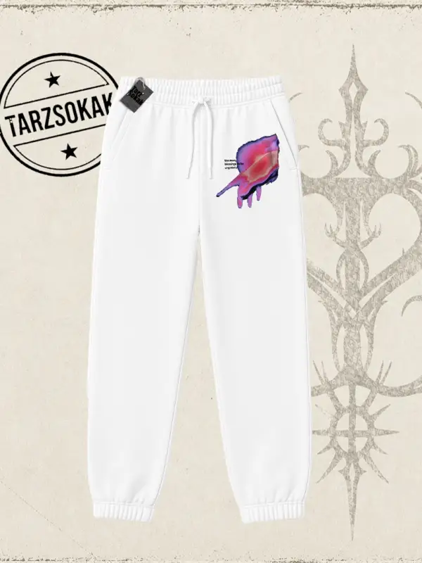 Unisex Ungrateful Unisex Jogger Eşofman Altı Beyaz