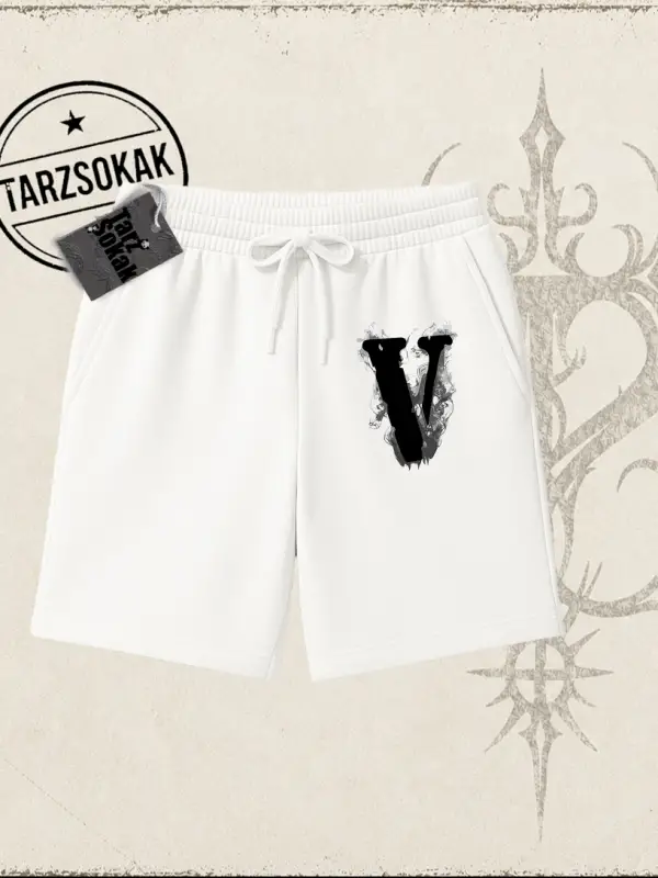 Unisex Vlone Unisex Şort Beyaz