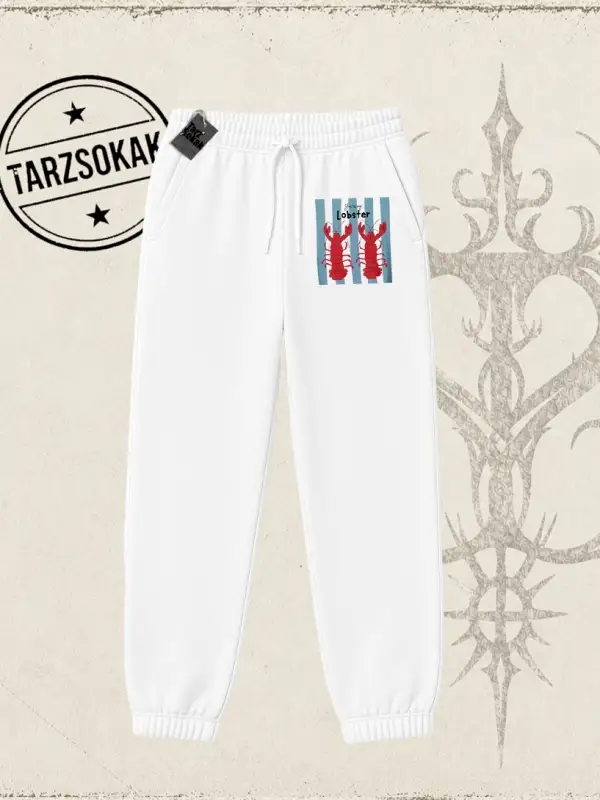 Unisex You are My Lobster Unisex Jogger Eşofman Altı Beyaz