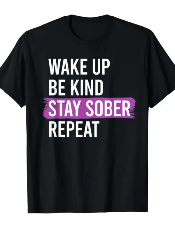 Uyanın Nazik Olun Ayık Kalın Tekrarlayın Kutlayın Ayakta Duruşu Meme Tişörtü Erkekler Kadınla