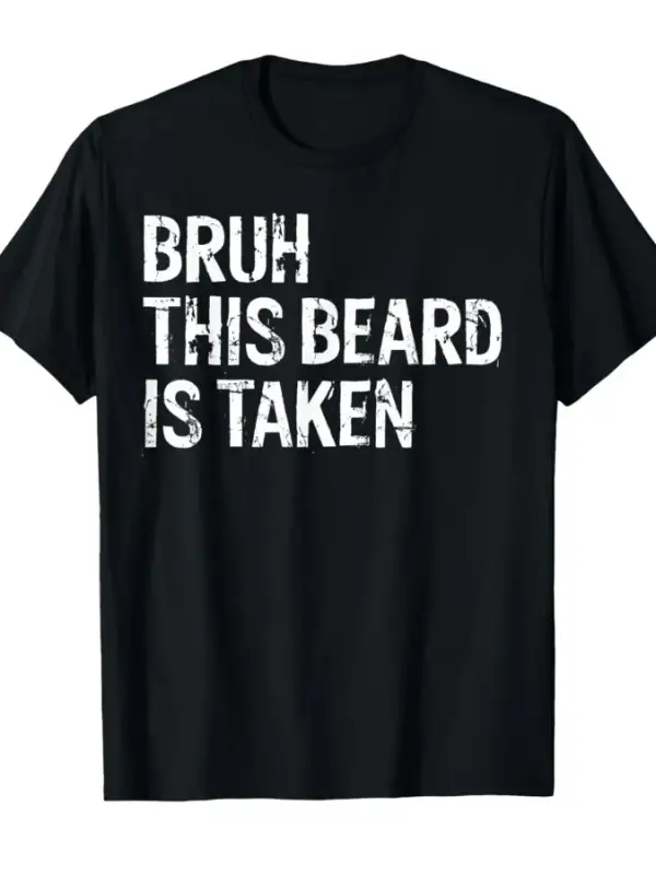 Üzgünüm Bu Sakal Alındı Bruh Alaycı Çift Komik T-shirt Erkekler Kadınlar Için % 100% Pamuklu
