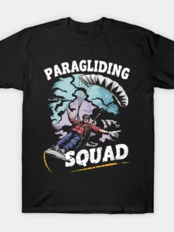 Yamaç Paraşütü Kadro Tişörtü Erkek Kadın %100 Pamuklu Tişörtler Kısa Kollu Üstler 1229-2