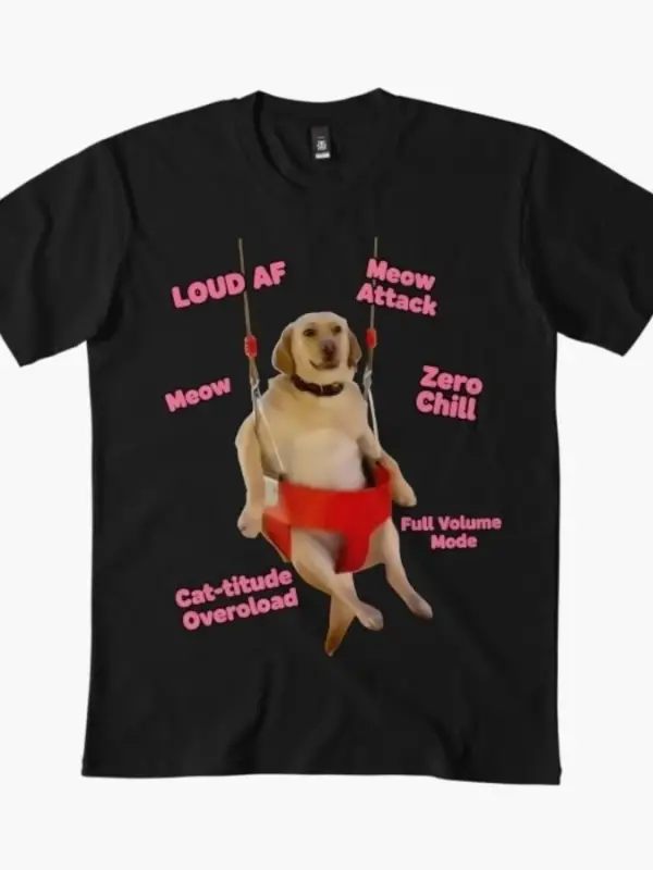 Zero Chill Doggo Erkek Kadın Tişörtü %100 Pamuklu Tişörtler Kısa Kollu Üstler 1212-3