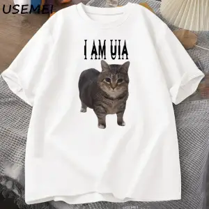 Ben Uia Kedi T-shirt Erkek Kadın Hip Hop Müzik Pamuk Kısa Kollu Yuvarlak Boyun Tshirt erkek 2875