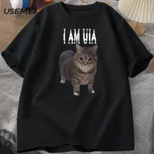 Ben Uia Kedi T-shirt Erkek Kadın Hip Hop Müzik Pamuk Kısa Kollu Yuvarlak Boyun Tshirt erkek 2875