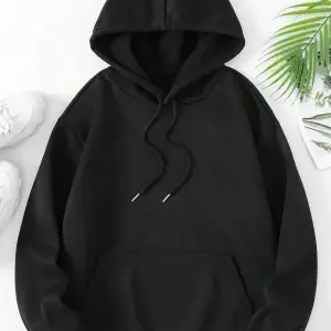 . Essnce Floral & Butterfly Print Kangaroo Pocket Drawstring Hoodie Siyah