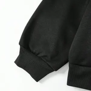 . Essnce Floral & Butterfly Print Kangaroo Pocket Drawstring Hoodie Siyah