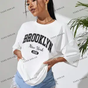 1898 New York Baskılı Oversize Kalıp Unisex T-shirt