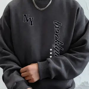 1898 New York Brooklyn Baskılar Erkek Kapşonlu Sonbahar Bol Tişörtler Hip Hop Bisiklet Yaka P