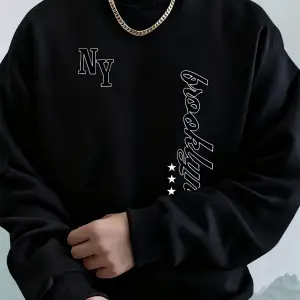 1898 New York Brooklyn Baskılar Erkek Kapşonlu Sonbahar Bol Tişörtler Hip Hop Bisiklet Yaka P