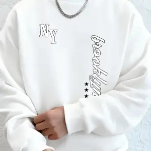 1898 New York Brooklyn Baskılar Erkek Kapşonlu Sonbahar Bol Tişörtler Hip Hop Bisiklet Yaka P