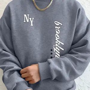 1898 New York Brooklyn Baskılar Erkek Kapşonlu Sonbahar Bol Tişörtler Hip Hop Bisiklet Yaka P