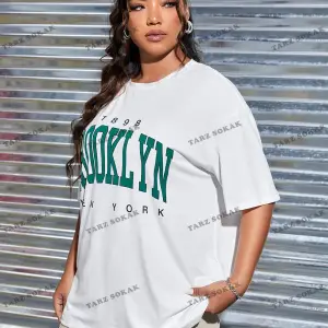 1898brooklyn Baskılı Oversize Kalıp Unisex T-shirt