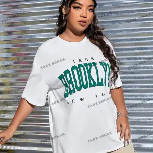 1898brooklyn Baskılı Oversize Kalıp Unisex T-shirt