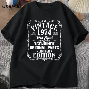 1974 yılında yapılan 50 yıl mükemmellik çiçek 50th doğum günü T Shirt erkek kadın pamuk T-shi 3026