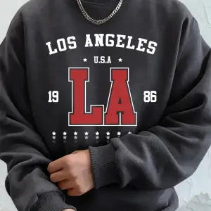 1986 Los Angeles ABD Baskı Erkekler Tişörtü Kış Polar Sıcak Hoodie Kore Gevşek Bisiklet Yaka