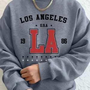 1986 Los Angeles ABD Baskı Erkekler Tişörtü Kış Polar Sıcak Hoodie Kore Gevşek Bisiklet Yaka