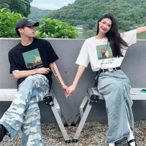 2 Adet Tir Harajuku Style Çift Sevgili Kombinleri Couple Clothing Yeni Sezon