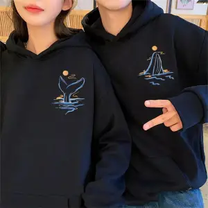 2 Li Harajuku Style Çift Sevgili Kombinleri Couple Clothing Yeni Sezon 2 Adet