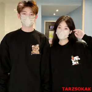 2 Li Harajuku Style Çift Sevgili Kombinleri Couple Clothing Yeni Sezon 2 Adet