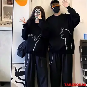 2 Li Harajuku Style Çift Sevgili Kombinleri Couple Clothing Yeni Sezon 2 Adet