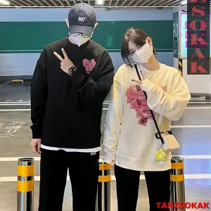 2 Li Harajuku Style Çift Sevgili Kombinleri Couple Clothing Yeni Sezon 2 Adet