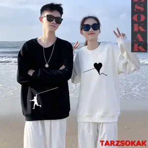 2 Li Harajuku Style Çift Sevgili Kombinleri Couple Clothing Yeni Sezon 2 Adet