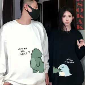 2 Li Harajuku Style Çift Sevgili Kombinleri Couple Clothing Yeni Sezon 2 Adet