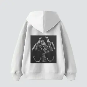 2Pac All Eyez On Me Baskılı Oversize Unisex Premium Beyaz