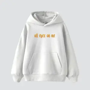 2Pac All Eyez On Me Baskılı Oversize Unisex Premium Beyaz