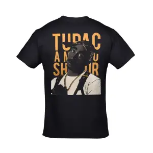 2pac Tupac Shakur Ön Arka Baskılı Unisex Siyah