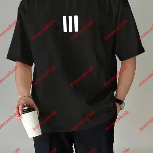 3 Çizgi Baskılı Beyaz Erkek Tshirt Beyaz