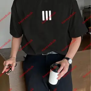 3 Çizgi Baskılı Beyaz Erkek Tshirt Beyaz