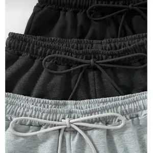 3lü siyah gri füme renk pamuklu şort